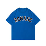 Men T Shitrs Letter Patch Embroidered Crew Neck
