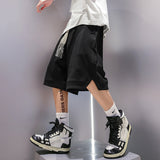 Mens White Shorts Retro Casual Shorts Loose Casual