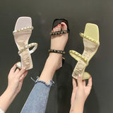 High Heels Slippers Summer Chunky Heel Chain High Heel Fashion Sandals