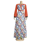 African Dashiki Dress Women's plus Size round Neck Dress