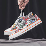 Canvas Shoes Men's Shoes Trending Graffiti Board Shoes Versatile Student Canvas Shoes Sports Men's Shoes