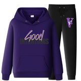 Vlone Hoodie & Pants 2 Piece Set Casual Loose Hoodie Sweatshirt