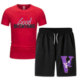 Vlone T Shirts & Shorts 2 Piece Set Short Sleeve T-Shirt Sports Summer