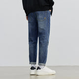 Men Jeans Blue Straight Jeans Men's Simple All-Match