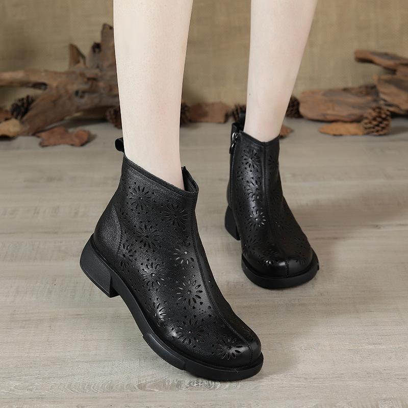 Highway Flat Sandals Flat Leather Sandal Boots Retro Comfort Mom Shoes
