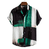 Camp Collar Shirt Printed Men's Beach Short Sleeve