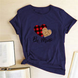 Valentine's Day T Shirts Couples Leopard Plaid Love Women's T-shirt Loose T-shirt
