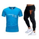 Vlone T Shirts & Pants 2 Piece Set T-Shirt Men'S Suit Printed Sports