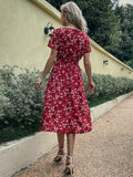 Nine Britton Dress Red Small Floral Dress