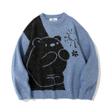 Men Sweater Cartoon Jacquard Sweater Men's Pullover