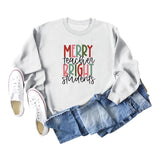 Merry and Bright Sweatshirts Merry Teacher Bright Casual round Neck Sweater