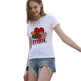 Valentine's Day T Shirts Couples Wish Printed Women's Short-Sleeved T-shirt