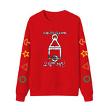 Squid Game Costume Crew Neck Casual Hooded Sweater for Men and Women