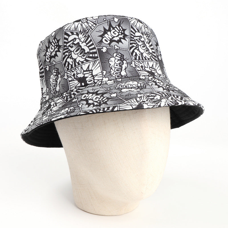 Bucket Hat Fishing Cap Cotton Print Fisherman Hat Printed Street Fashion Sun Hat