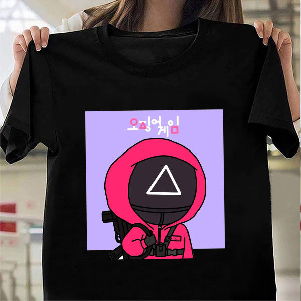 Squid Game Costume round Six Pattern Printed Short-Sleeved T-shirt