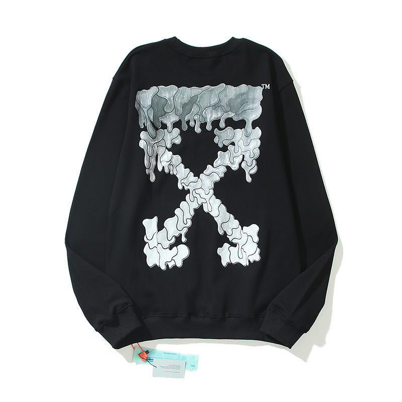 Off White Sweatshirts Autumn Printed Sweater Ow Round Neck Loose Casual Men And Women