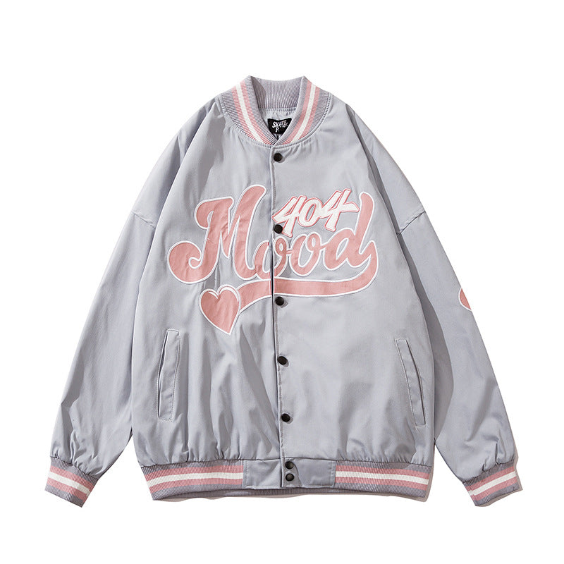 Man Fall Outfits Autumn Jacket Loose Embroidered Sports Baseball Uniform Jacket