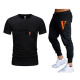 Vlone T Shirts & Pants 2 Piece Set T-Shirt Men'S Suit Printed Sports