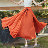 MIDI Mauve Skirt Summer Chiffon Half-Length Dress Beach Vacation