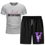 Vlone T Shirts & Shorts 2 Piece Set Short Sleeve T-Shirt Sports Summer