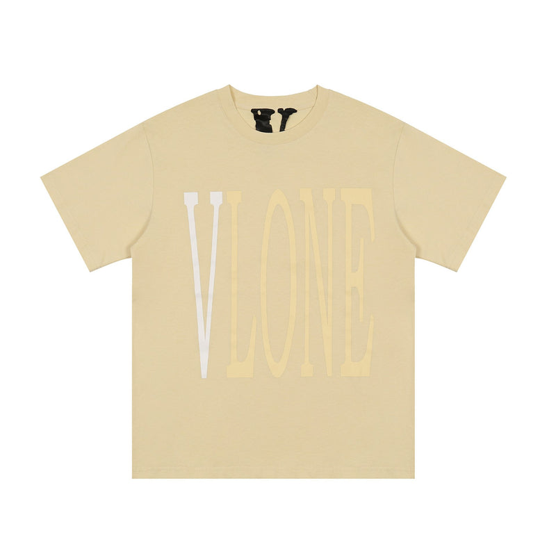 Vlone Men'S Large Vneck Print Casual Shortsleeved Tshirt Tee