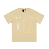 Vlone Men'S Large Vneck Print Casual Shortsleeved Tshirt Tee
