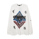 Man Fall Outfits Printed Long-Sleeved T-shirt Couple Hip-Hop Fashionable Brand Inner Wear Blouse Men