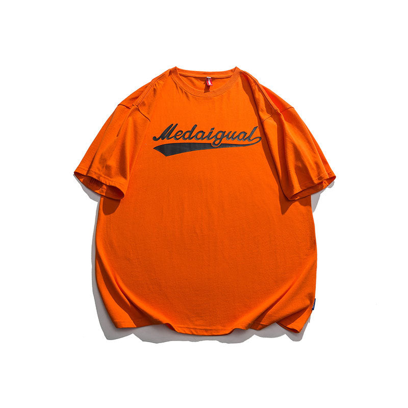 Men T Shitrs Letter Printed Round Neck