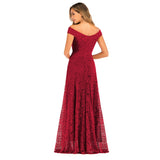 Burgundy Dress Formal Silk Sexy Party Evening Dress