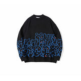Men Sweater Cartoon Jacquard Knitted Sweater Men's Street Fashion Loose