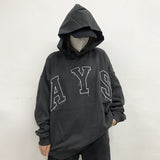 Askyurself Hoodie Letter High Street Loose Terry Casual Hooded Sweater