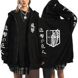 Anime Hoddies Anime Attack on Titan Zipper Sweater Leisure Sports Sweater Coat