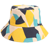 Bucket Hat Fishing Cap Cotton Print Fisherman Hat Geometric Bucket Hat Boy and Girl Sunshade Hat