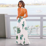 Nine Britton Dress Floral Sexy Halter Backless Lace up Printing