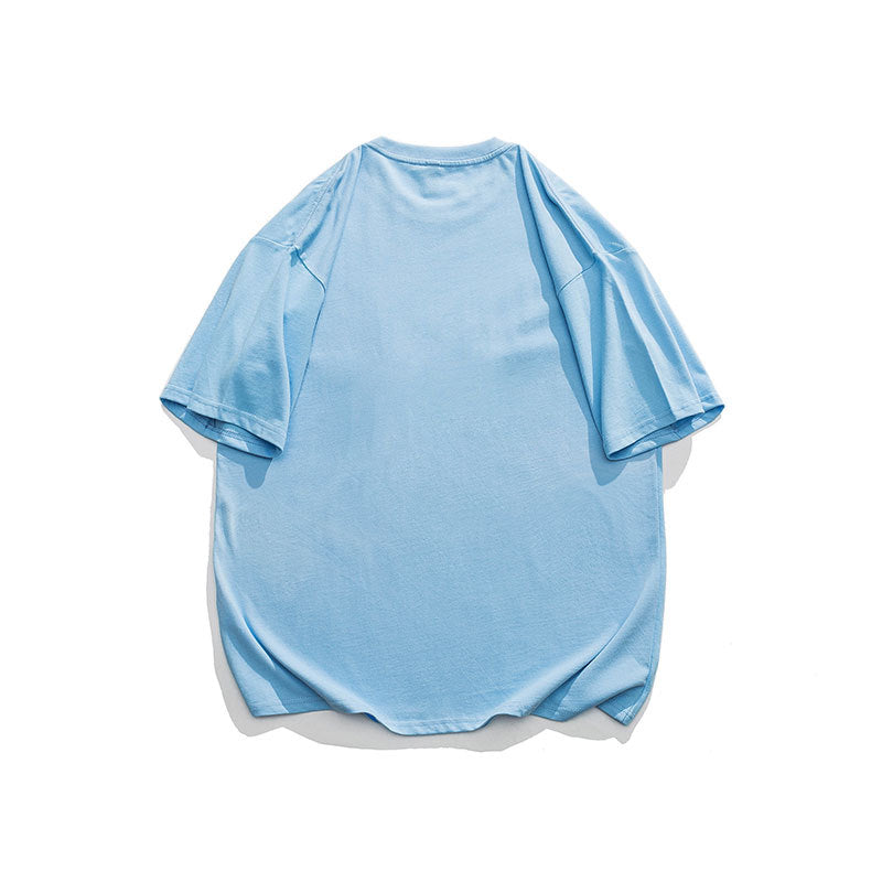 Men T Shitrs Letter Printing Fake Two-Piece Round Neck