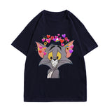 Tom And Jerry T Shirt Loose Half Sleeve Print