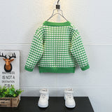 Toddler Boys Jackets Boys' Cardigan Plaid Sweater Coat Knitted
