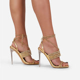 Gold Heels Summer Chain High Heels Women's French Casual Sandals