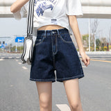 High Waisted Shorts High Waist Denim Shorts Women's Summer Loose Slimming and Straight Hot Pants