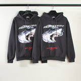 Kanye West Sunday Service Hoodie Autumn And Winter Present Distressed Shark Hoodie Loose Fleece Lined