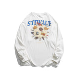 Crew Neck Sweatshirts for Men Men's Clothing Autumn Personality Printed Crew Neck Sweatshirt Loose Leisure Pullover