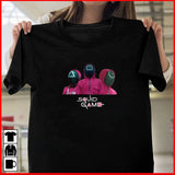 Squid Game Costume Pattern Printed Short Sleeve Men's and Women's Pullover T-shirt