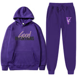 Vlone Hoodie & Pants 2 Piece Set Casual Loose Hoodie