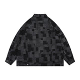 Man Fall Outfis Full Printed Plaid Lapel Coat Men's and Women's Hip Hop Loose Casual Couple Jacket