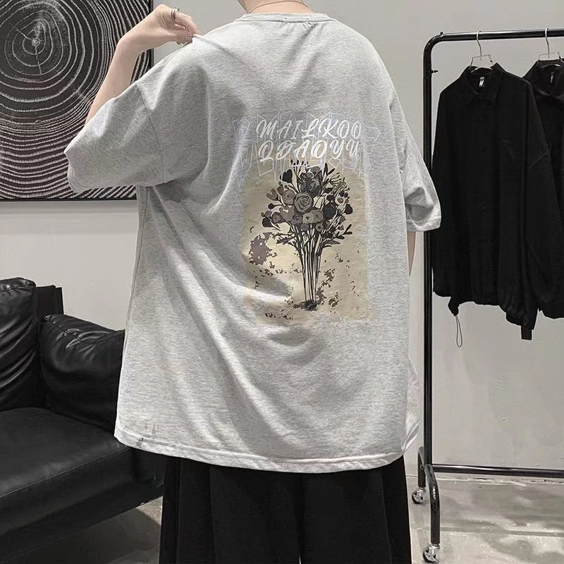 Men T-Shirts Half Sleeve round Neck Loose