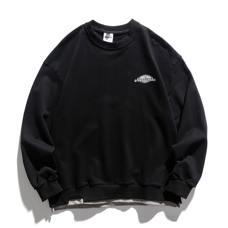 Man Fall Outfis Autumn Letter Graffiti Sweater Loose Couple's Tops