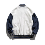 Man Fall Outfis Retro Patchwork Baseball Uniform Jacket Loose Hip Hop Embroidered Casual Jacket