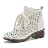 Highway Flat Sandals Spring Zipper Retro Hole Shoes Large Size Thick Heel Sandals for Women