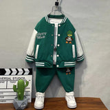 Toddler Boys Jackets Boys' Baseball Uniform Two-Piece Suit