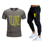 Vlone T Shirts & Pants 2 Piece Set Short-Sleeved Trousers Casual Summer Trousers For Men